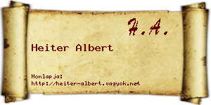 Heiter Albert névjegykártya